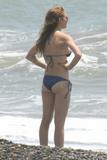 Lindsay Lohan - Hufe Bikini Candids, Beach, boobs, nips