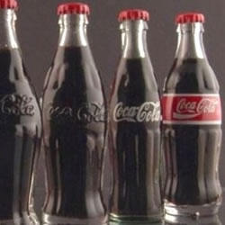 Evolucion de las botellas de Coca Cola